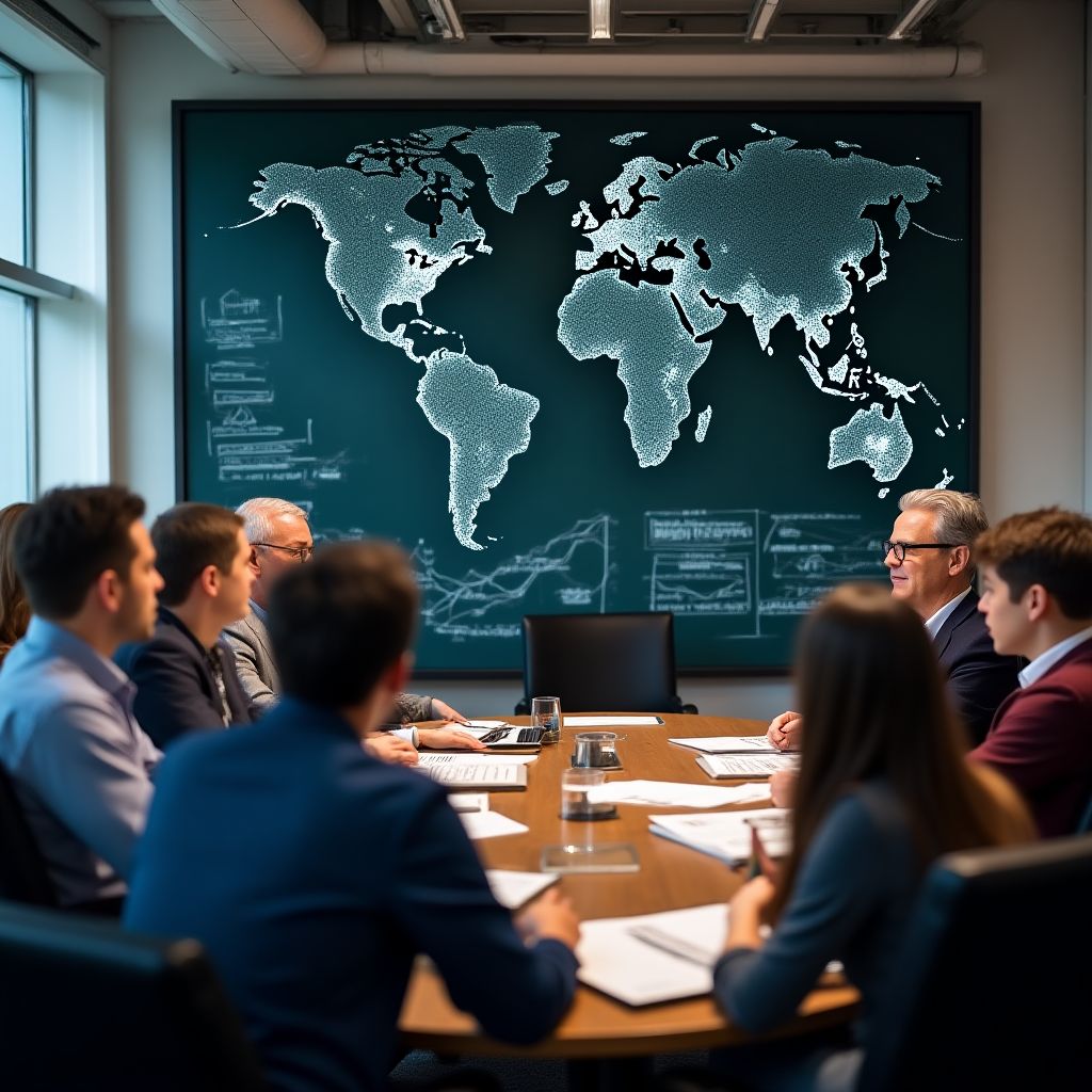 Equipo en sesión de planificación estratégica