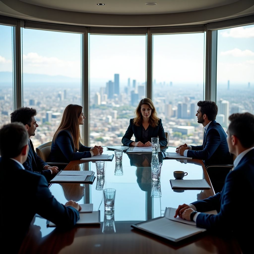 Reunión con clientes corporativos